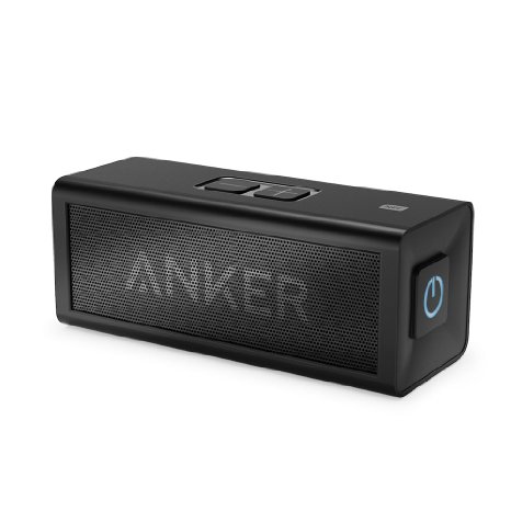 Anker Portable Stereo Bluetooth Speaker A7909 with Breakthrough 24-Hour Battery 10W Portable Wireless Speaker with Dedicated Bass Port for iPhone iPad Samsung Nexus HTC and More Black