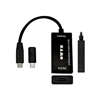 ZAMO Micro USB to HDMI MHL cable  Micro 5pin to 11pin adapter   3 Feet Charging Cable in Black Kit—(Compatible with any MHL enable smartphones and tablets) (Adapter kit)