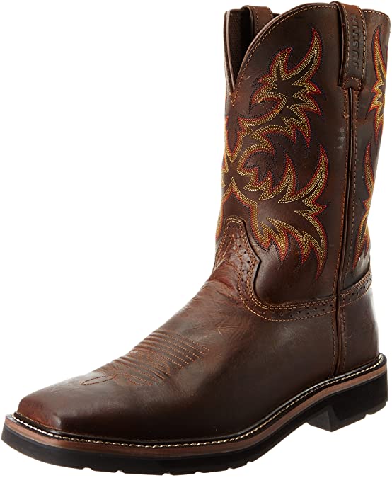 Justin Original Work Boots Men's Stampede Pull-On Square Toe Work Boot