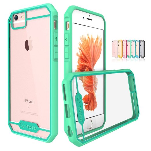 iPhone 6S Plus Case TOTU Hybrid Bumper Scratch Proof Crystal Clear Protective Case with Clear Back Panel for Apple iPhone 6 Plus 2014  iPhone 6S Plus 2015 Spring Green