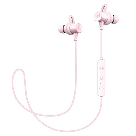 Dudios Bluetooth earbuds Magnetic Wireless Headset V4.1 IPX6 Splash-proof Sports headphones with Mic (8 Hours Play Time, CVC 6.0 Noise Cancelling, aptx Stereo, Secure Fit & lightweight) -Pink