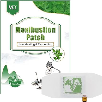 MQ Moxibustion Heat Patch, Self-Heating Wormwood Pad Patches Suitable for Knee, Neck, Shoulder, Back, 12 Count