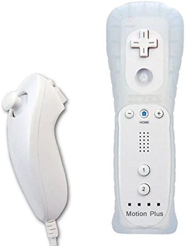 JahyShow White Remote Controller And Nunchuck for Nintendo Wii, Wii U and Mini Wii Case Skin White