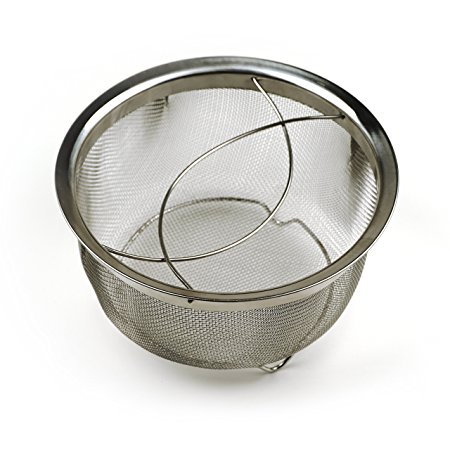 RSVP Endurance Stainless Steel Mesh Basket with Folding Handles, fits Instant Pot