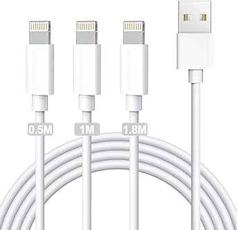 iPhone Cords, Lightning Cable 3Pack【0.5m/1m/1.8m】 MFi Certified iPhone Charger Cables Fast Charging Data Transfer Cable Compatible with iPhone 14/13/12/11/XS/Max/XR/X/8/7 and More