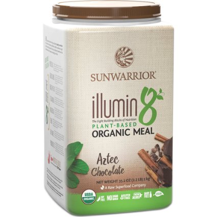 Sunwarrior - Illumin8, Plant-Based Organic Meal, Aztec Chocolate, 25 Servings (2.2 lbs)