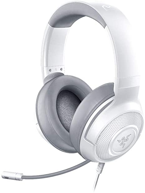 Razer Kraken X Ultralight Gaming Headset: 7.1 Surround Sound Capable - Lightweight Frame - Integrated Audio Controls - Bendable Cardioid Microphone - for PC, PS4, Nintendo Switch - Mercury White