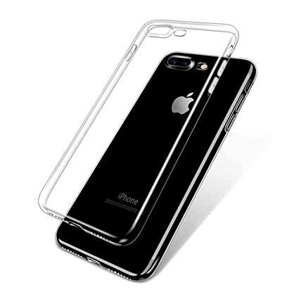 iPhone Case 9H Tempered Glass Back Cover Mimics The Glass Back Scratch-Resistant Soft Silicone Bumper Shock Absorption for iPhone 7 Plus/8 Plus