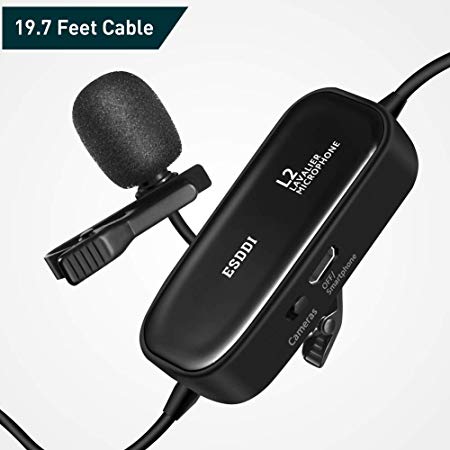 Lavalier Microphone - ESDDI Omnidirectional Lavalier Lapel Mic with 236 Inch Cord, Perfect for Recording Youtube Interview Video Conference Podcast Voice Dictation iPhone