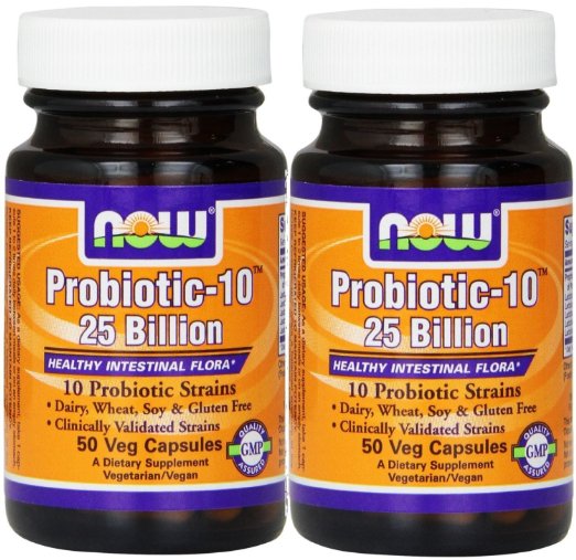 NOW Foods Probiotic-10 25 Billion 50 Vcaps 100