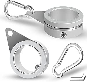 Anovo 1.25" Flag Pole Rings, Flagpole Rings Aluminum Alloy 360° Rotating Anti Wrap Flag Mounting Spinning Ring Clips for 1.02-1.25 Inch Diameter Flagpole (1.25 Inch -Pack of 2, Matte Silver)