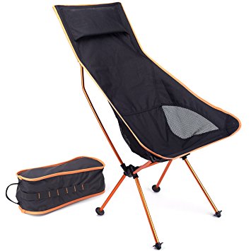 Ultralight Camping Chair - Folding, Compact, Lightweight & Portable. Comfortable Design. Best For RV, Outdoor Hiking, Fishing, Hunting, Kayaking, Backpacking, Festivals, Concerts, And Travel