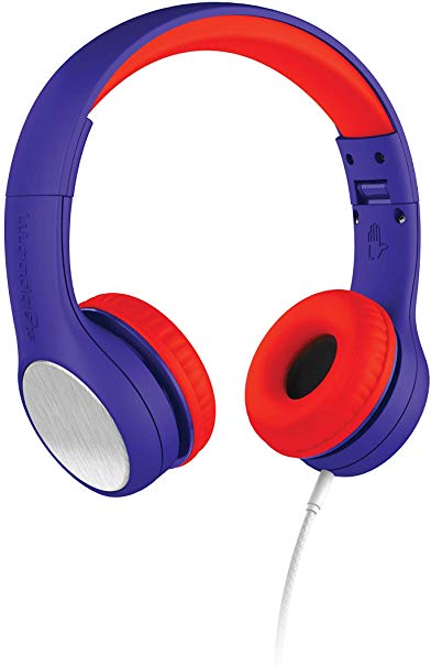 New! LilGadgets Connect  Style Kids Premium Volume Limited Wired Headphones with SharePort (Children, Toddlers) - Blue/Red