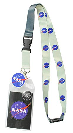 NASA ID Lanyard Badge Holder Classic Logo with 2" Rubber Charm Pendant