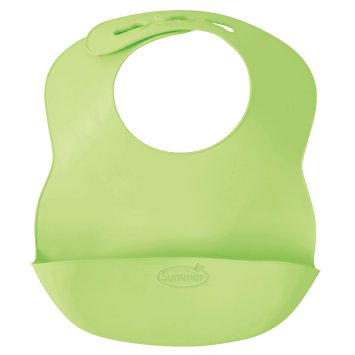 Summer Infant Bibbity Rinse and Roll Portable Bib, Green, Pack of 3