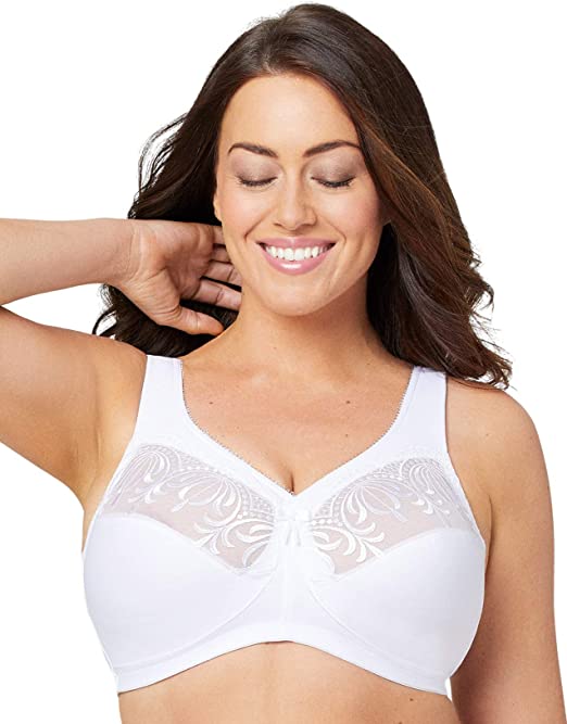 Glamorise Women's Full Figure MagicLift Embroidered Wirefree Bra #1016