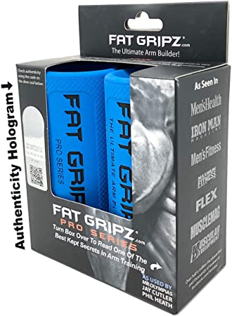 Fat Gripz ® - The Simple Proven Way to Get Big Biceps & Forearms Fast (Winner of The Men’s Health Magazine Home Gym Award 2020) (2.25” Outer Diameter) (Fat Grips)