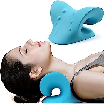 Neck Stretcher for Neck Pain Relief, Neck & Shoulder Relaxer Cervical Neck Traction Pillow for Pain Refills, Wet Mop Muscle Relax, Acupressure Power Pillow Cleaning Dusters (regular)