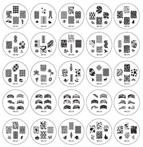 Bundle Monster 25pc Manicure Accessories Nail Art Stamping Plate Set - Series 2