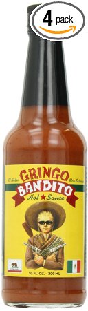 Gringo Bandito Hot Sauce, Red, 10 Ounce (Pack of 4)