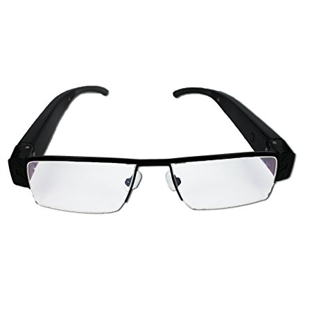 2013 Latest 720p Ultrathin Spy High Definition Plain Glass Spectacles Hidden Camera 5 Mega Pixels Cmos Black