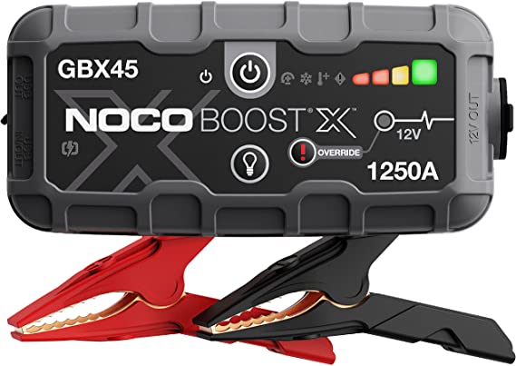 NOCO Boost X GBX45 1250A 12V UltraSafe Portable Lithium Jump Starter, Car Battery Booster Pack, USB-C Powerbank Charger, and Jumper Cables for Up to 6.5 Gas and 4.0-Liter Diesel Engines, Gray