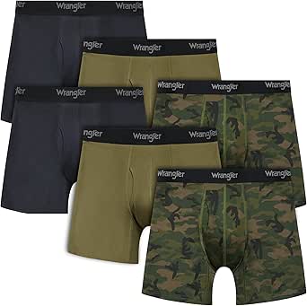 Wrangler Mesh Quick Dry Comfort Stretch Mens Boxer Briefs, Mens Underwear 6 Pack