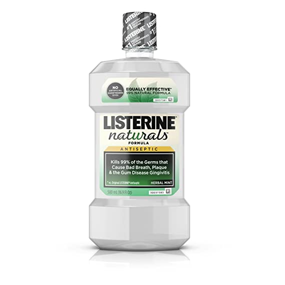 Listerine Naturals Antiseptic Mouthwash, Herbal Mint 16.90 oz (Pack of 3)