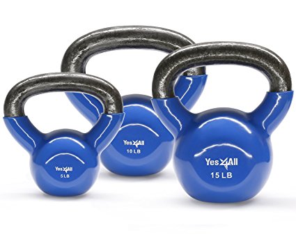 Yes4all Vinyl Coated Kettlebell Set