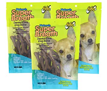 Fido Super Breath Dental Care Dog Bones Chlorophyll - Large 4 Pack