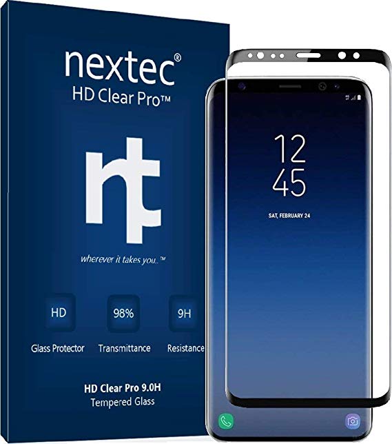 Galaxy S9 Screen Protector, 3D (Full Coverage) Nextec® AGC® Tempered Glass Screen Protector for Samsung Galaxy S9 (HD Clear Pro6) 9.0H Tempered Glass