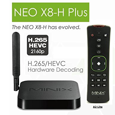 BoLv MINIX NEO X8-H Plus Streaming Media Player Android 4.4 Smart TV Box Mini PC 4K Kodi H.265 HEVC Amlogic S812-H Quad Core 4K 3D Blu-ray Dual Band Wifi Gigabit Ethernet MINIX A2 Lite Air Mouse