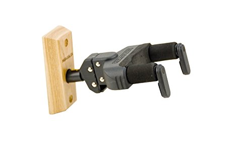Hercules GSP38WB Mountable Acoustic Guitar Wall Hanger with Wood Base and Auto Grip System 3-Pack