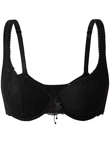 WingsLove Women's Underwire Bra Comfort Lace Bra For Everyday Floral Cotton Cup Bras