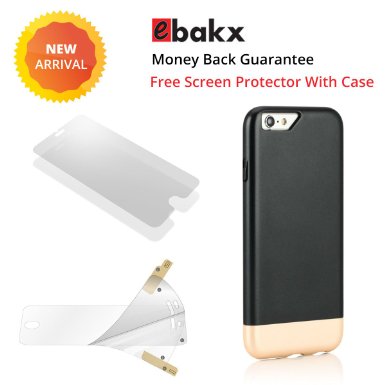 iPhone 6s Case Ebakx Luxarious Hard and Fast for Apple iPhone 6  iPhone 6s Case Pc Case and Clear Screen Protector for Mobile Phone Black