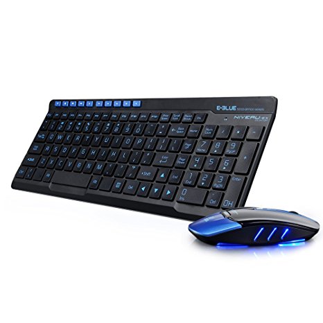 Wireless Keyboard and Mouse Combo—Keyboard and Mouse,Full-size Whisper-quiet Compact Keyboard Mouse for Desktop,PC and Mac - Secure 2.4GHz Connectivity (Black)