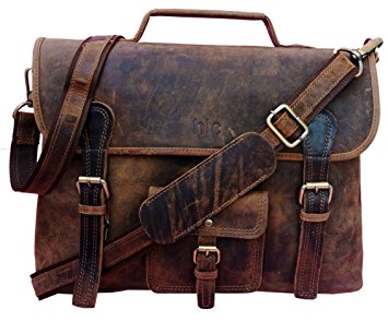 Handolederco. Vintage Leather Laptop Bag 15" Messenger Handmade Briefcase Crossbody Shoulder Bag School Bag