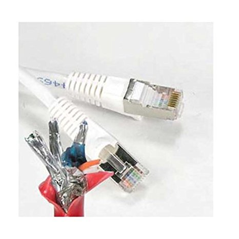 SF Cable, 25ft Shielded CAT6 550MHz (SSTP) Molded Patch Cable White Color