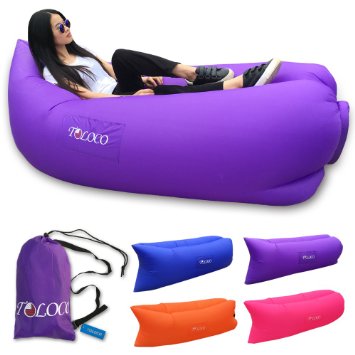 TOLOCO Outdoor Inflatable Lounger Nylon Fabric Beach Lounger Convenient Compression Air Bag Hangout Bean Bag Portable Dream Chair
