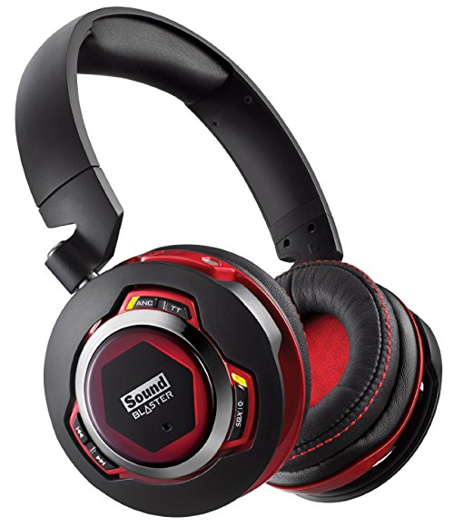 Creative Sound Blaster EVO ZxR Bluetooth NFC Active Noise-cancelling Headphones with iOS Android App control for Built-in Audio Processing and mic (works with PS4)