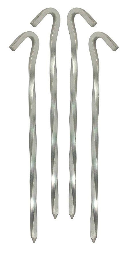 SE 914ATP 9" Heavy Duty Metal Tent Pegs Stakes(Pack of 4)