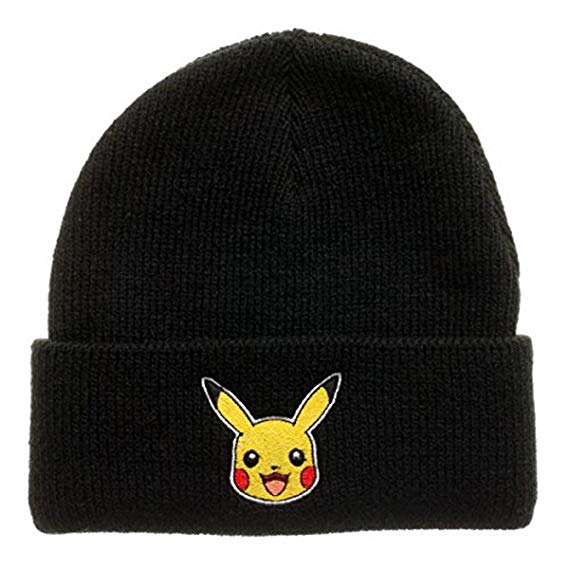 Pokemon Pikachu Black Single Layer Cuff Beanie