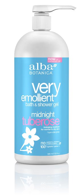 Alba Botanica Very Emollient, Midnight Tuberose Bath & Shower Gel, 32 Ounce