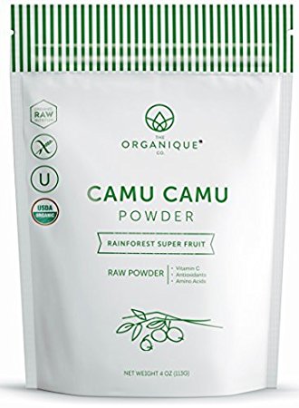 Camu Camu Powder - Certified Organic, Raw Natural Whole Food Vitamin C - Minerals, Antioxidants, Real Fruit, Non-GMO, Vegan, Gluten Free, Paleo - by The Organique Co. 8oz