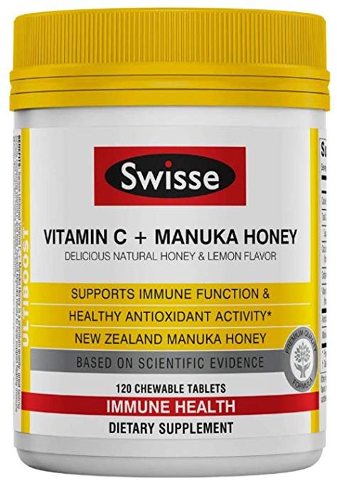 Swisse Ultiboost Vitamin C   Manuka Honey Chewable Tablets, 120 Count