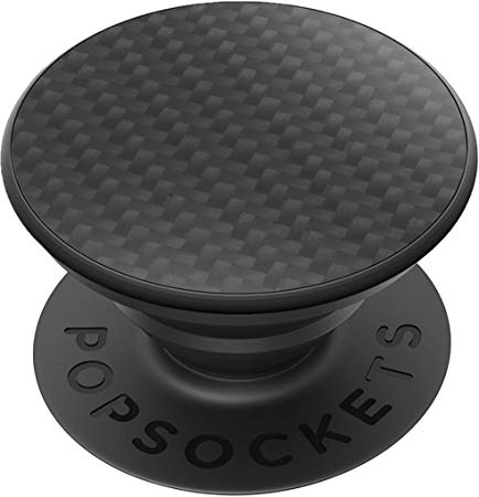 PopSockets PopGrip - Expanding Stand and Grip with Swappable Top - Carbon Fiber Black