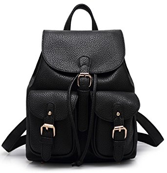 TUODAWEN(TM) Girl's Fashion Multi-Pocket Synthetic Leather Backpack School Bag