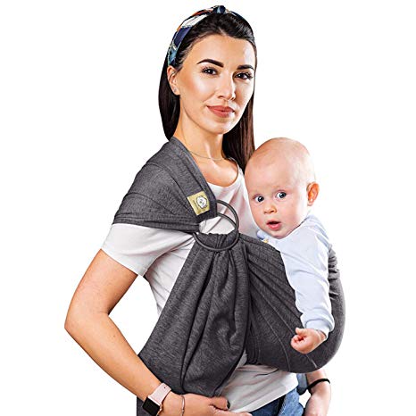 Baby Wrap Ring Sling Ergo Carrier - All-in-1 Stretchy Baby Wraps with Detachable Rings- Baby Sling - Infant Carrier - Babys Wrap - Hands Free Babies Carrier Wraps - Baby Shower Gift