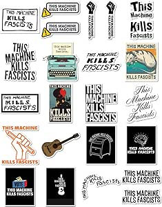 20 Pcs Stickers Pack This Vinyl Machine Waterproof Kills Laptop Fascists Colorful Aesthetic Bike Bumper Car Luggage Skateboard Water Bottle Guitar