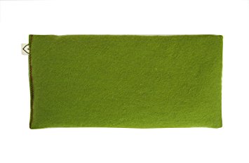 Yoga Unscented Organic Flax Seed Eye Pillow - Soft Cotton Flannel 4 x 8.5 - kiwi green